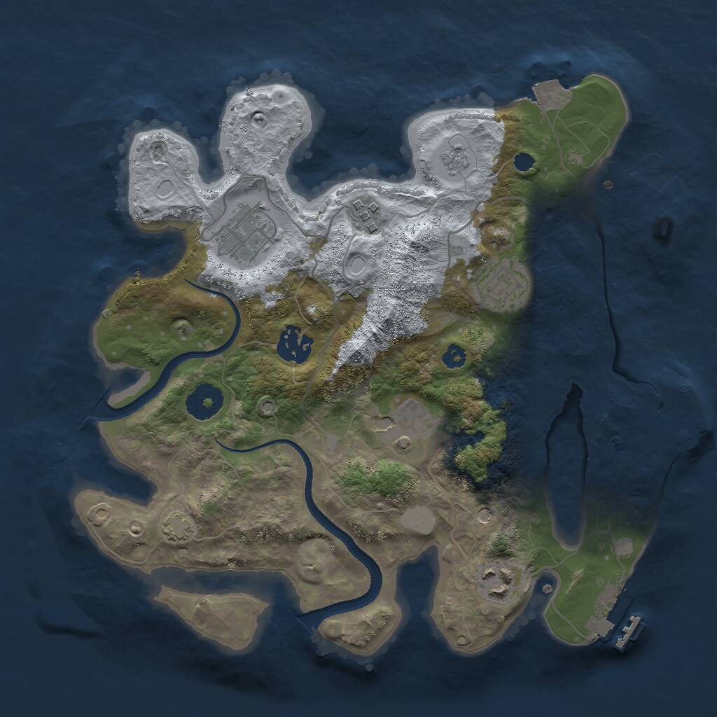 Rust Map: Procedural Map, Size: 3000, Seed: 456220976, 12 Monuments