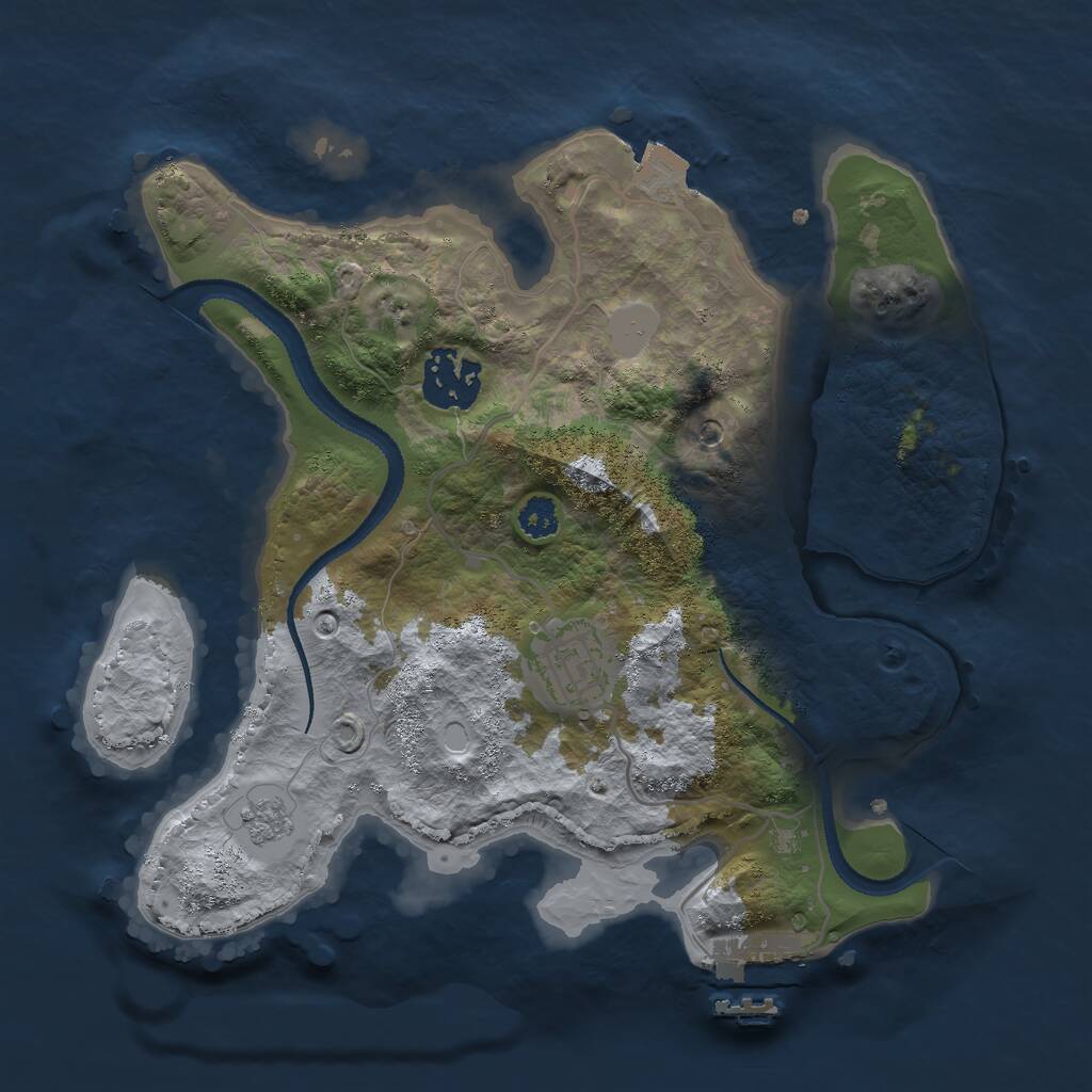 Rust Map: Procedural Map, Size: 2700, Seed: 824493607, 6 Monuments
