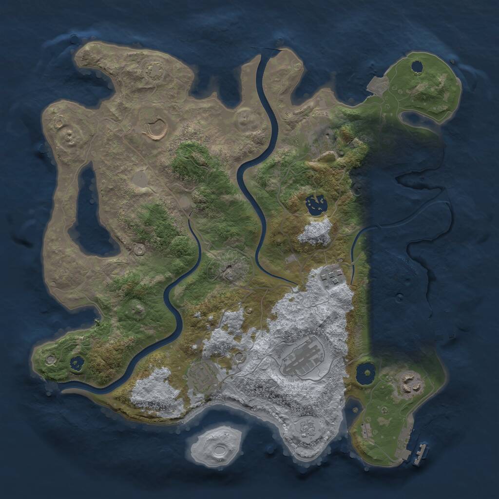 Rust Map: Procedural Map, Size: 3500, Seed: 94363135, 13 Monuments