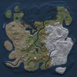 Thumbnail Rust Map: Procedural Map, Size: 4000, Seed: 1842058974, 16 Monuments