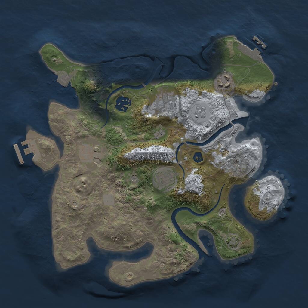 Rust Map: Procedural Map, Size: 3000, Seed: 88851, 11 Monuments