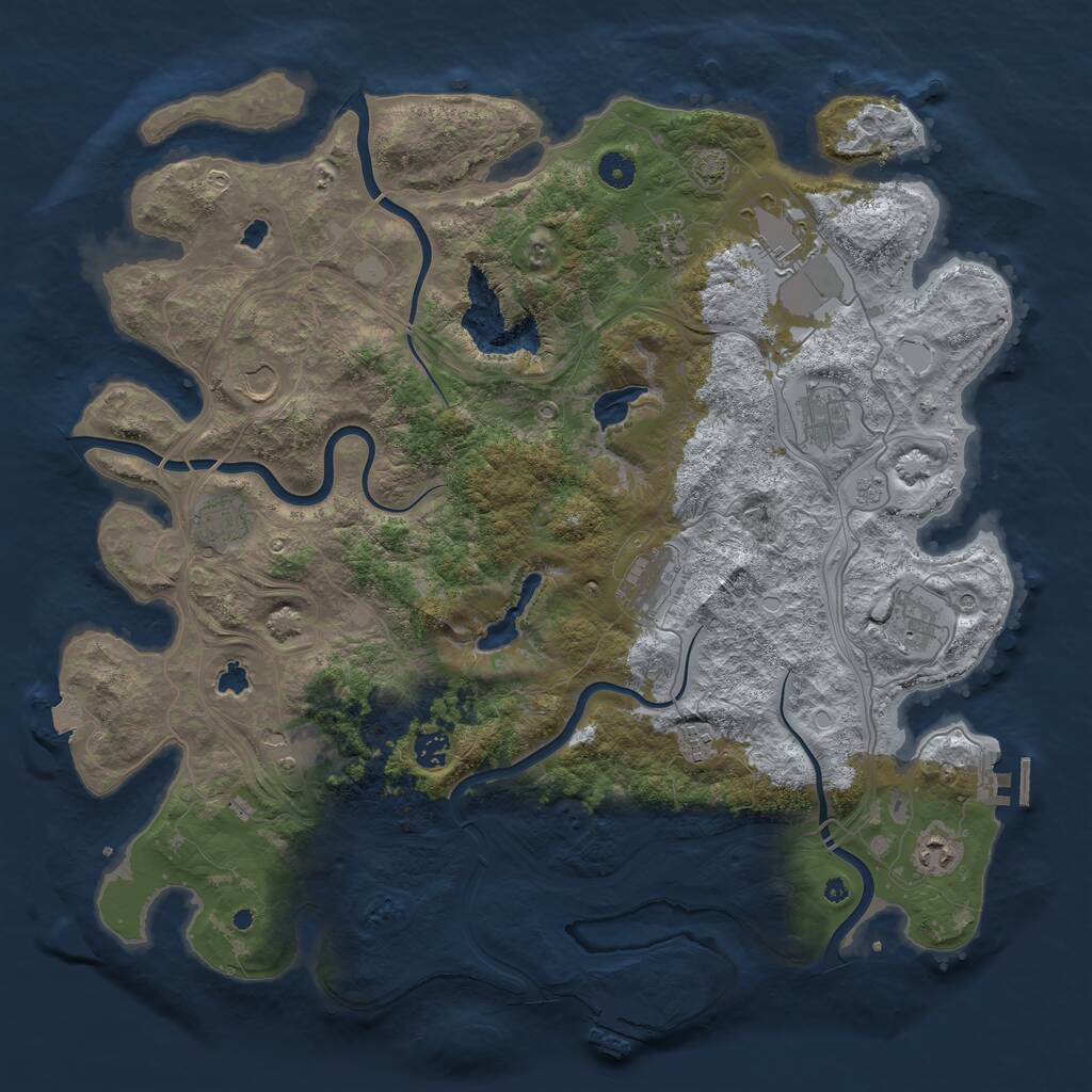 Rust Map: Procedural Map, Size: 4500, Seed: 567499657, 17 Monuments
