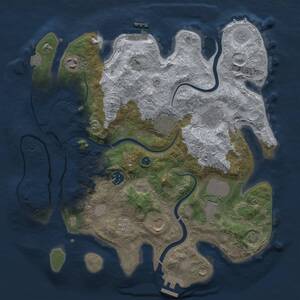 Thumbnail Rust Map: Procedural Map, Size: 3500, Seed: 1436891678, 13 Monuments