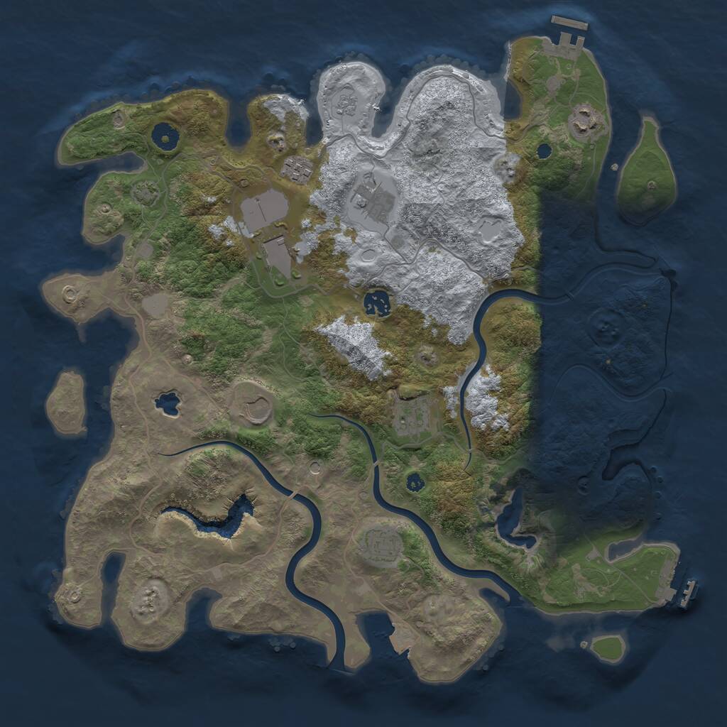 Rust Map: Procedural Map, Size: 4000, Seed: 1135959309, 14 Monuments