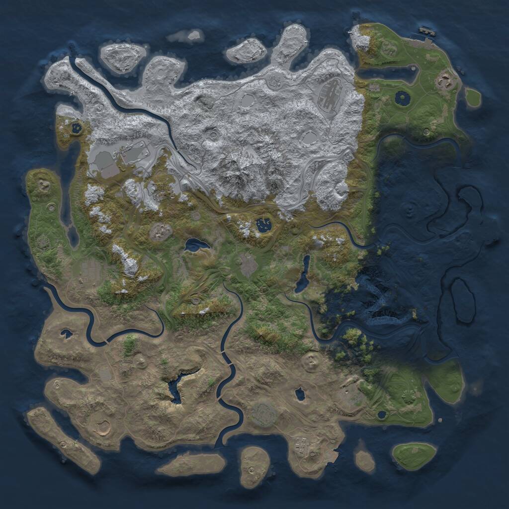 Rust Map: Procedural Map, Size: 5000, Seed: 97819781, 17 Monuments