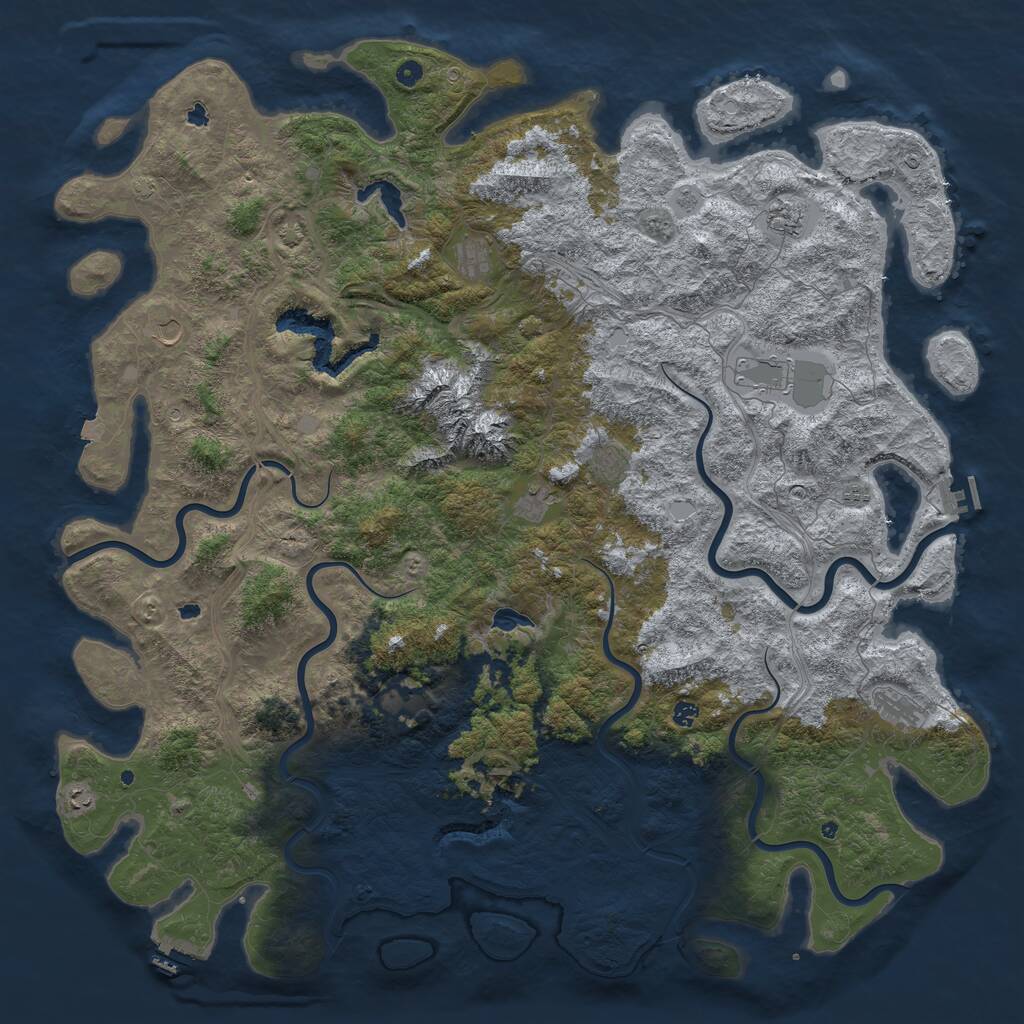 Rust Map: Procedural Map, Size: 6000, Seed: 1659906466, 17 Monuments