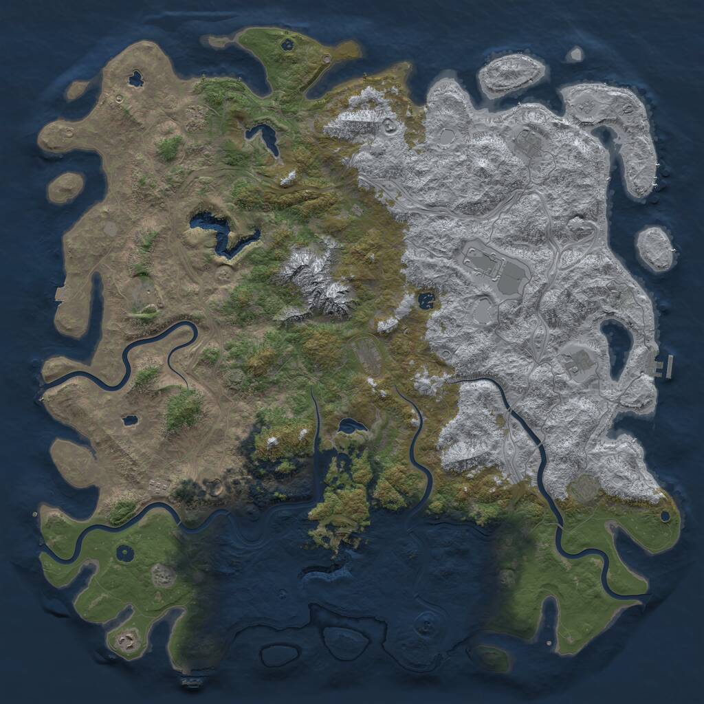 Rust Map: Procedural Map, Size: 6000, Seed: 1659906466, 17 Monuments