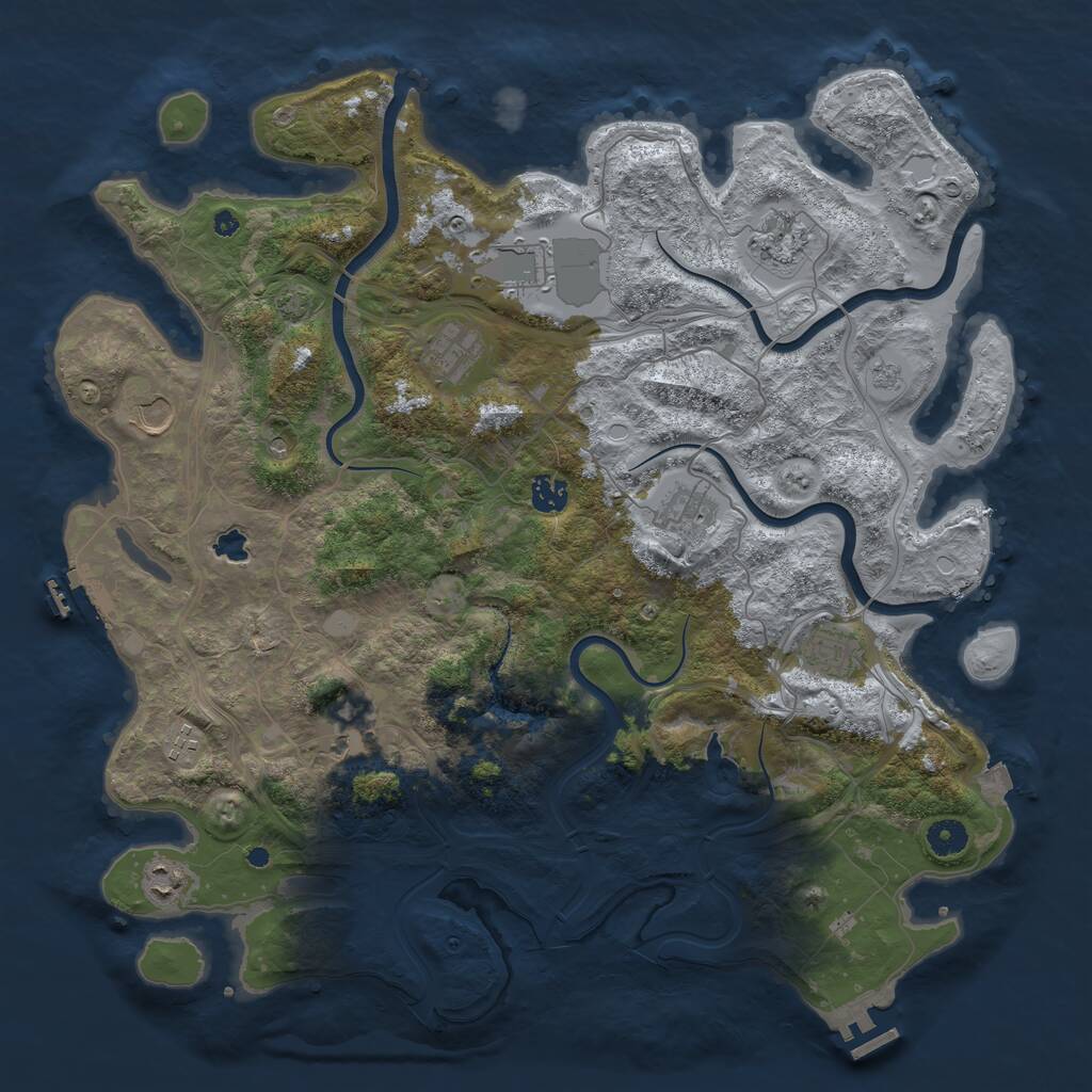 Rust Map: Procedural Map, Size: 4300, Seed: 1600567728, 16 Monuments