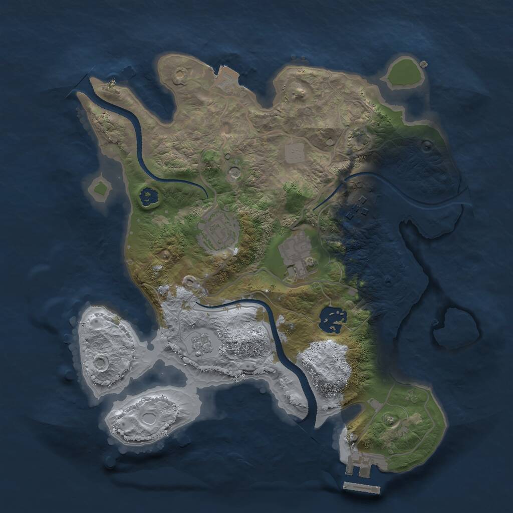 Rust Map: Procedural Map, Size: 2800, Seed: 4370, 9 Monuments