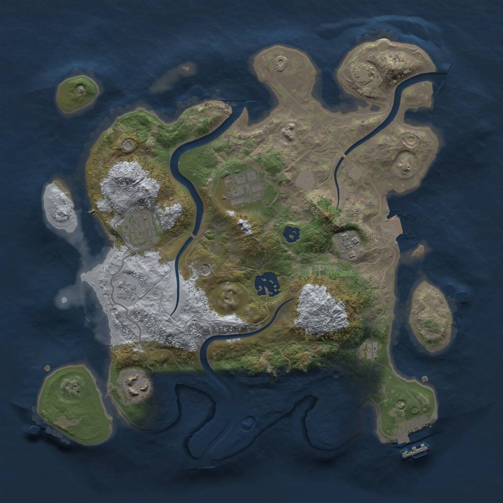 Rust Map: Procedural Map, Size: 3000, Seed: 244485, 10 Monuments