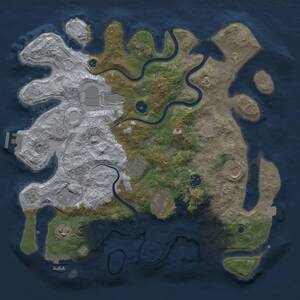 Thumbnail Rust Map: Procedural Map, Size: 3850, Seed: 1081414513, 14 Monuments
