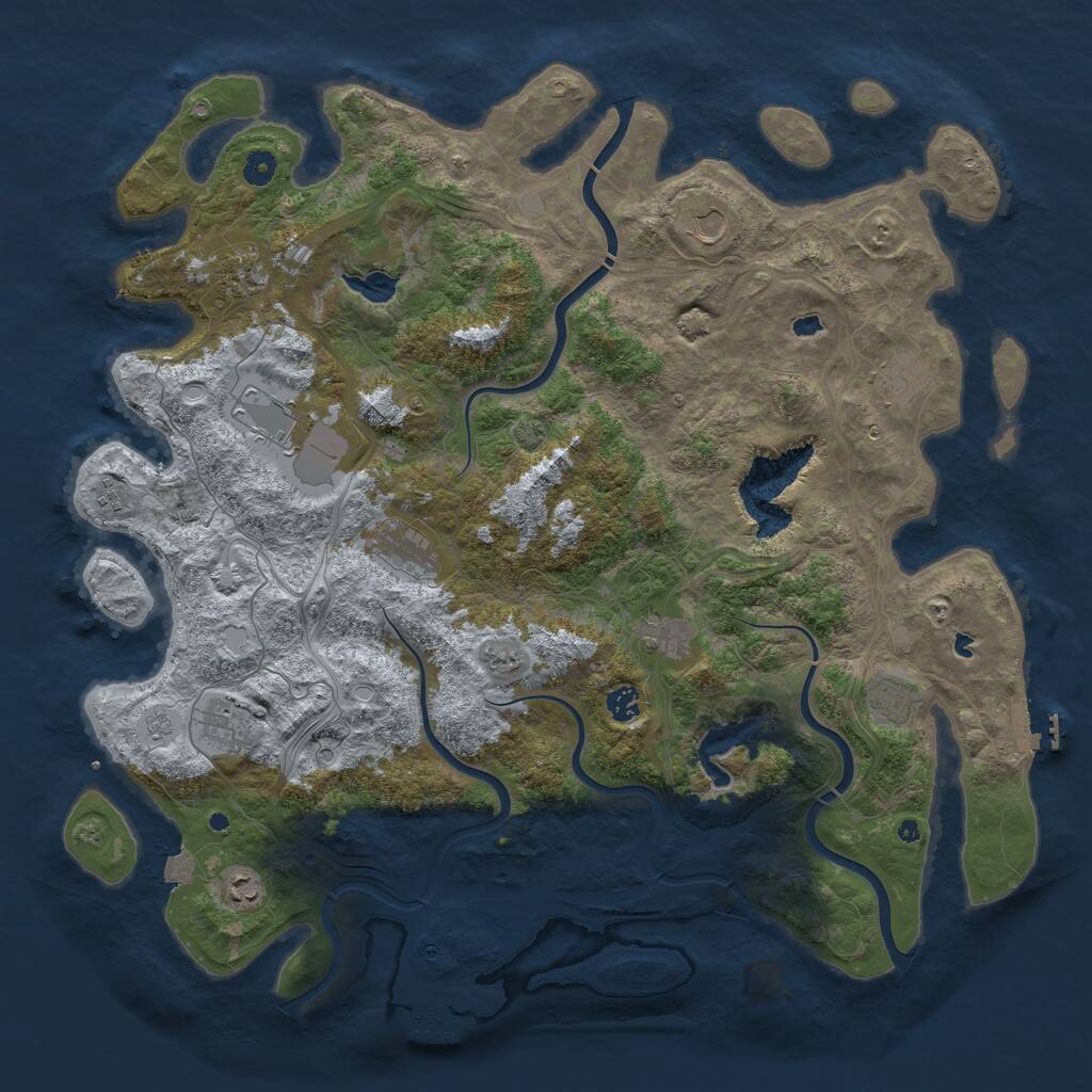 Rust Map: Procedural Map, Size: 4800, Seed: 689138437, 17 Monuments