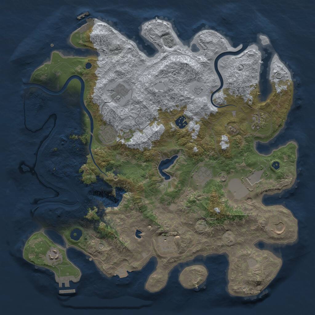 Rust Map: Procedural Map, Size: 4000, Seed: 942813755, 16 Monuments