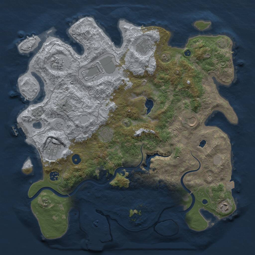 Rust Map: Procedural Map, Size: 4000, Seed: 246755569, 15 Monuments