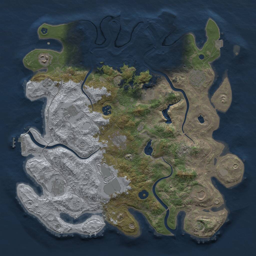 Rust Map: Procedural Map, Size: 4000, Seed: 5486241, 16 Monuments