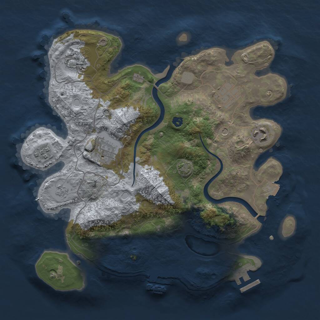 Rust Map: Procedural Map, Size: 3000, Seed: 1948905083, 11 Monuments