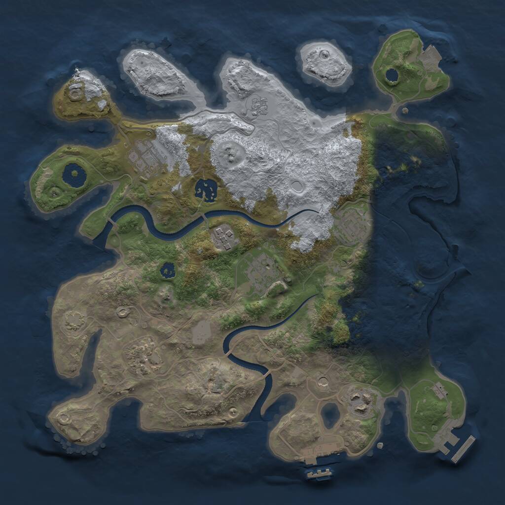 Rust Map: Procedural Map, Size: 3200, Seed: 196779965, 13 Monuments