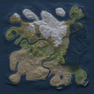 Thumbnail Rust Map: Procedural Map, Size: 3200, Seed: 196779965, 13 Monuments