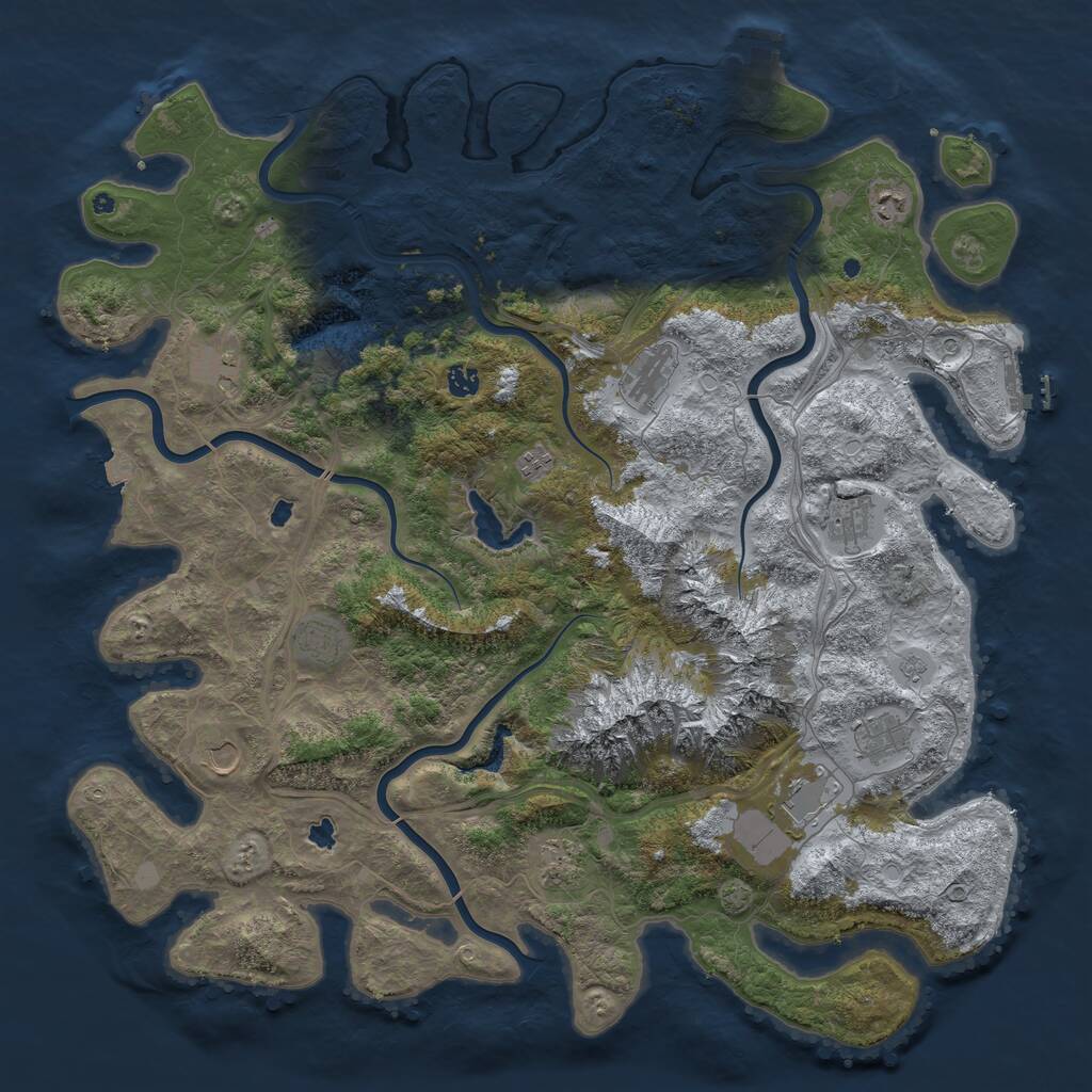Rust Map: Procedural Map, Size: 5000, Seed: 1931233536, 17 Monuments