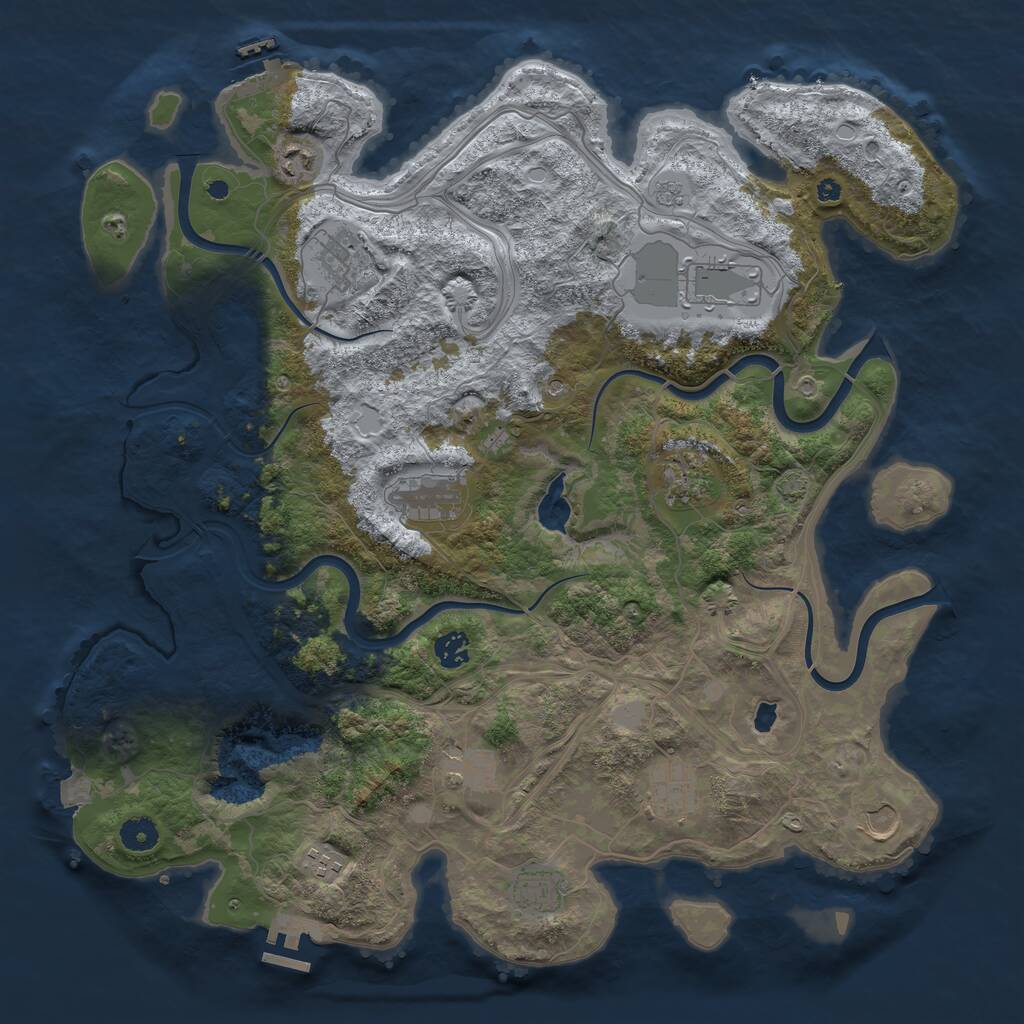 Rust Map: Procedural Map, Size: 4250, Seed: 2018868103, 17 Monuments