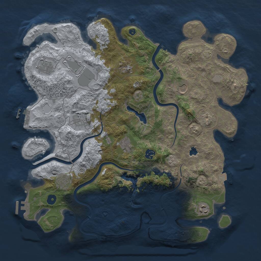 Rust Map: Procedural Map, Size: 4000, Seed: 1145855, 16 Monuments