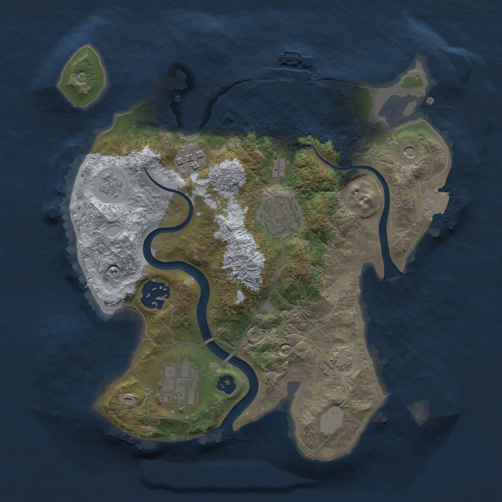 Rust Map: Procedural Map, Size: 2650, Seed: 39281, 9 Monuments