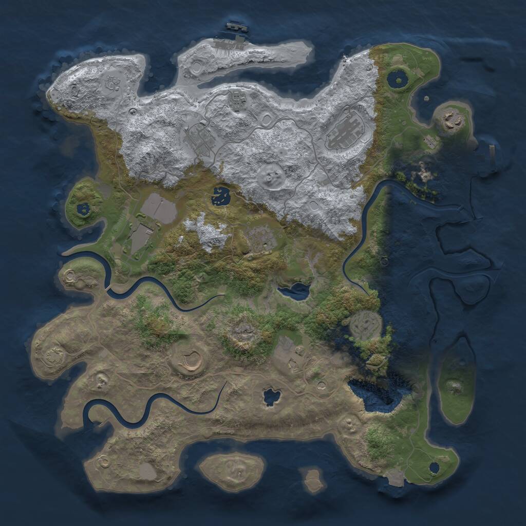 Rust Map: Procedural Map, Size: 4000, Seed: 1483867590, 16 Monuments