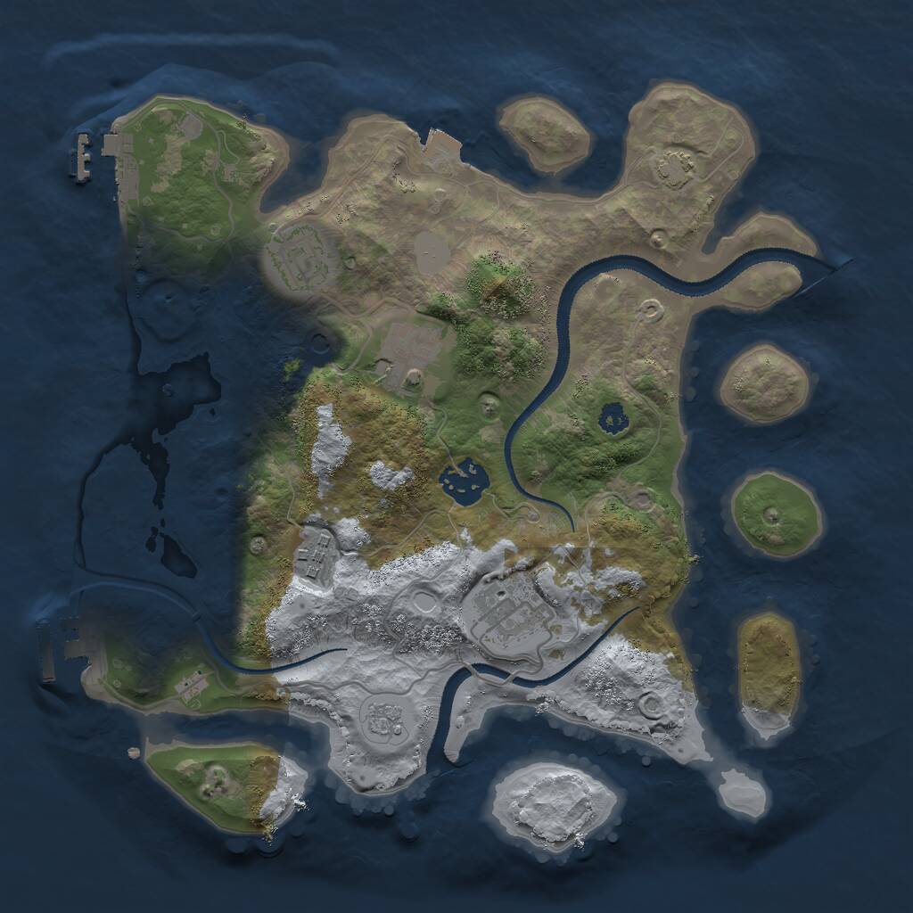 Rust Map: Procedural Map, Size: 3000, Seed: 85688908, 11 Monuments