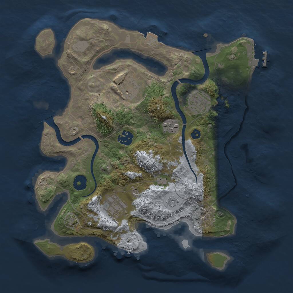 Rust Map: Procedural Map, Size: 3000, Seed: 73456252, 10 Monuments