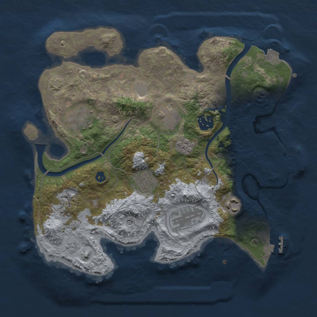 Rust Map: Procedural Map, Size: 3000, Seed: 1003623746, 14 Monuments