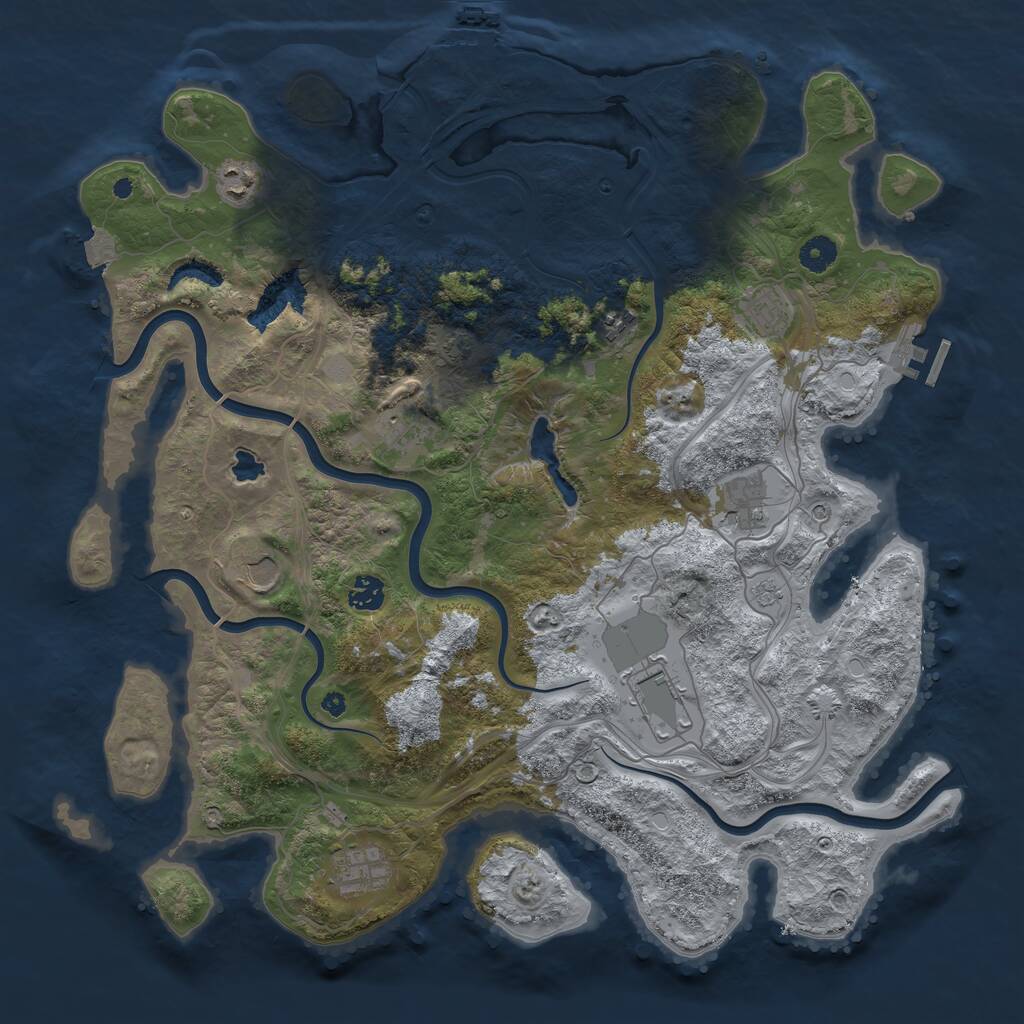 Rust Map: Procedural Map, Size: 4250, Seed: 1085257074, 15 Monuments