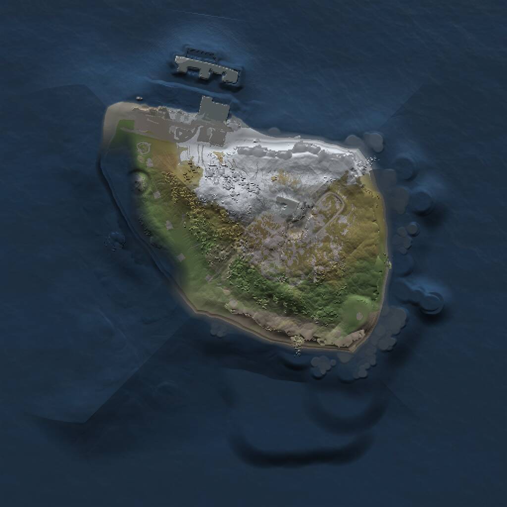 Rust Map: Procedural Map, Size: 1200, Seed: 345667, 2 Monuments