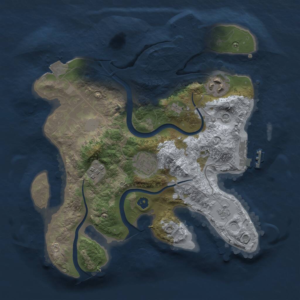 Rust Map: Procedural Map, Size: 2700, Seed: 466086608, 8 Monuments