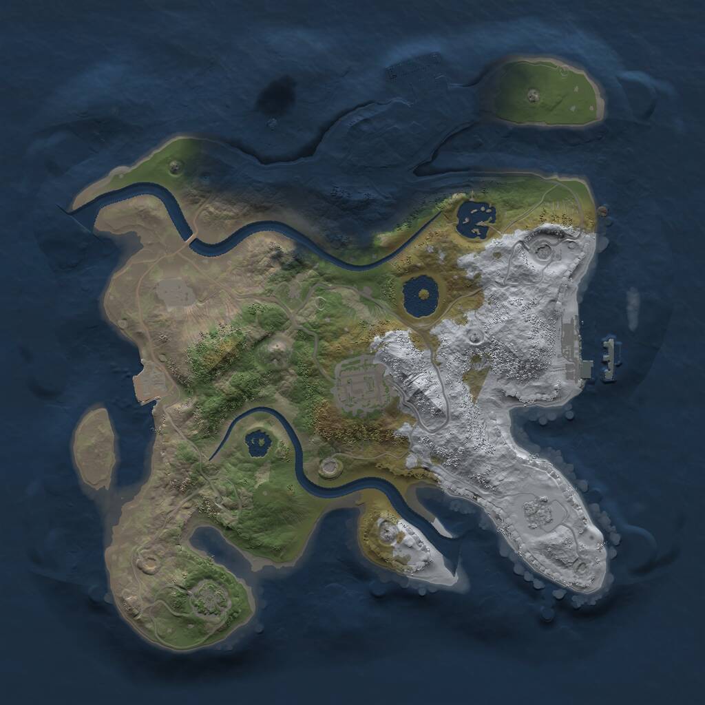 Rust Map: Procedural Map, Size: 2700, Seed: 466086608, 8 Monuments