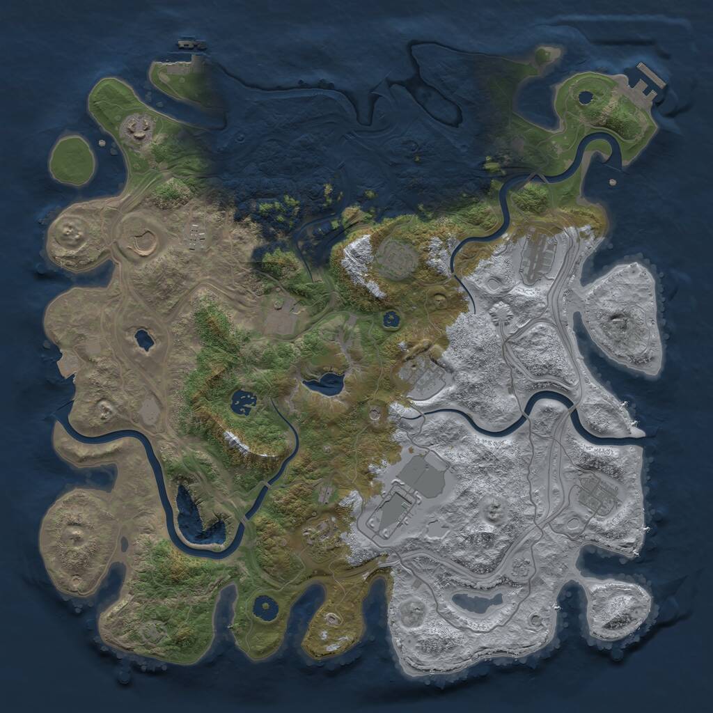 Rust Map: Procedural Map, Size: 4250, Seed: 1287589039, 17 Monuments