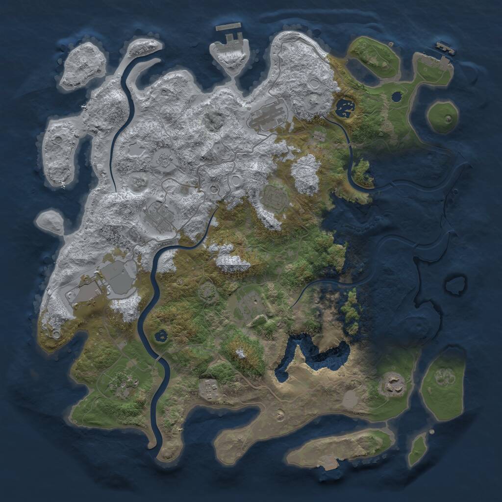 Rust Map: Procedural Map, Size: 4000, Seed: 198223830, 15 Monuments