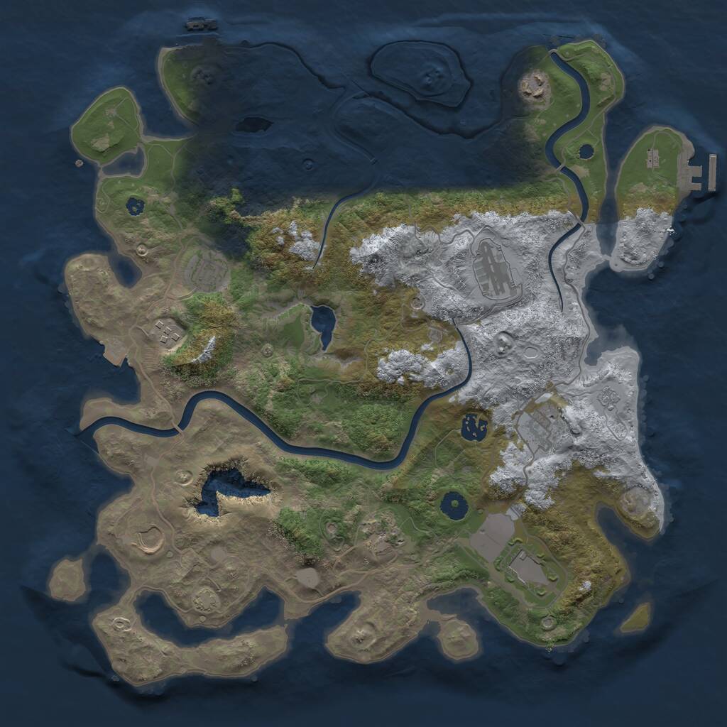 Rust Map: Procedural Map, Size: 4000, Seed: 1677207921, 15 Monuments