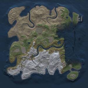 Thumbnail Rust Map: Procedural Map, Size: 3600, Seed: 1092650872, 15 Monuments