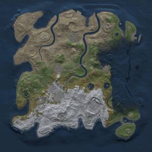 Thumbnail Rust Map: Procedural Map, Size: 3600, Seed: 1092650872, 16 Monuments