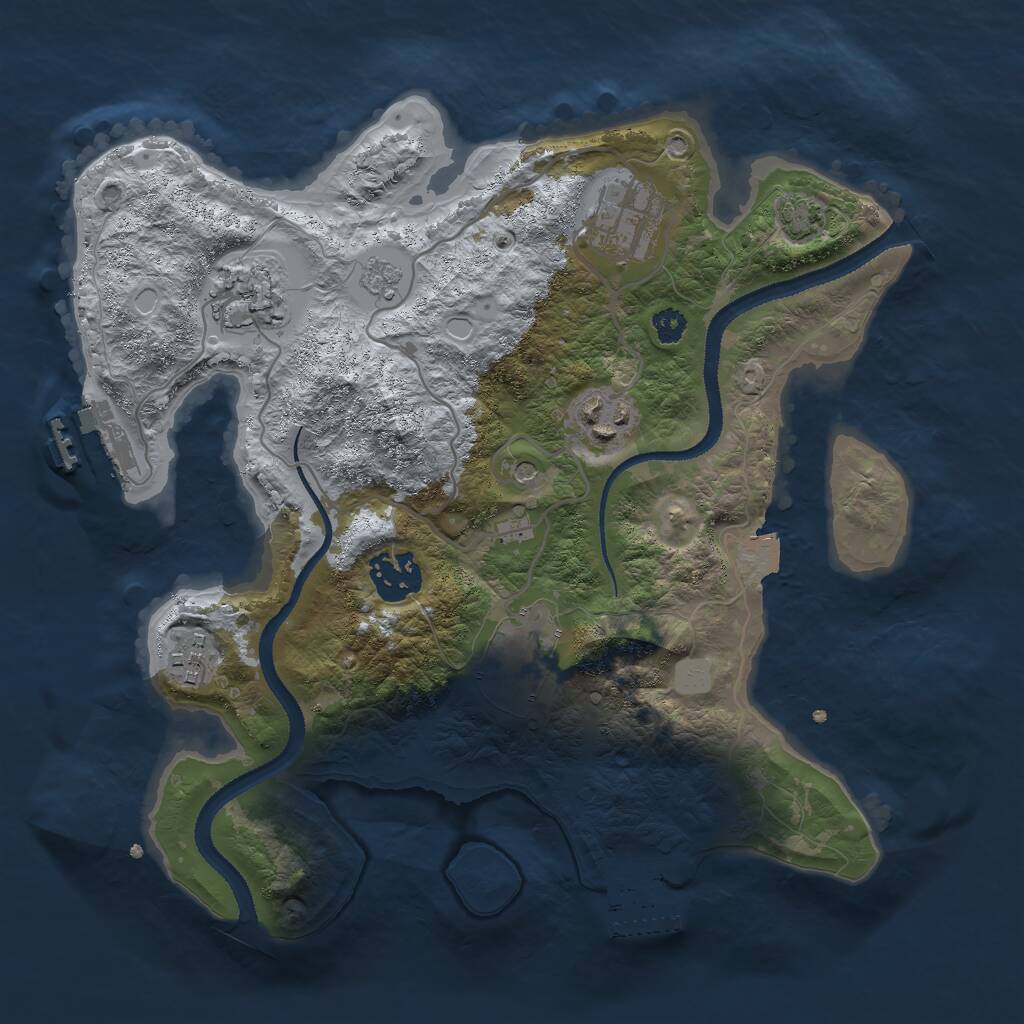 Rust Map: Procedural Map, Size: 3000, Seed: 37952, 12 Monuments