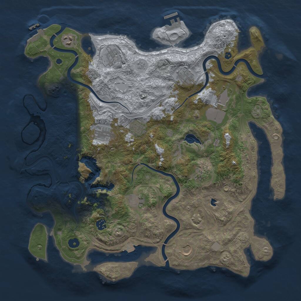 Rust Map: Procedural Map, Size: 4250, Seed: 93796098, 17 Monuments