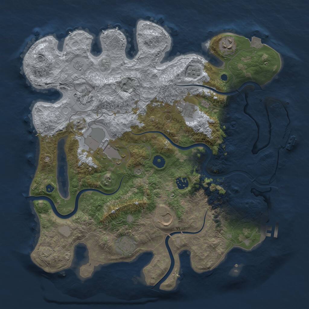Rust Map: Procedural Map, Size: 3750, Seed: 549914747, 14 Monuments
