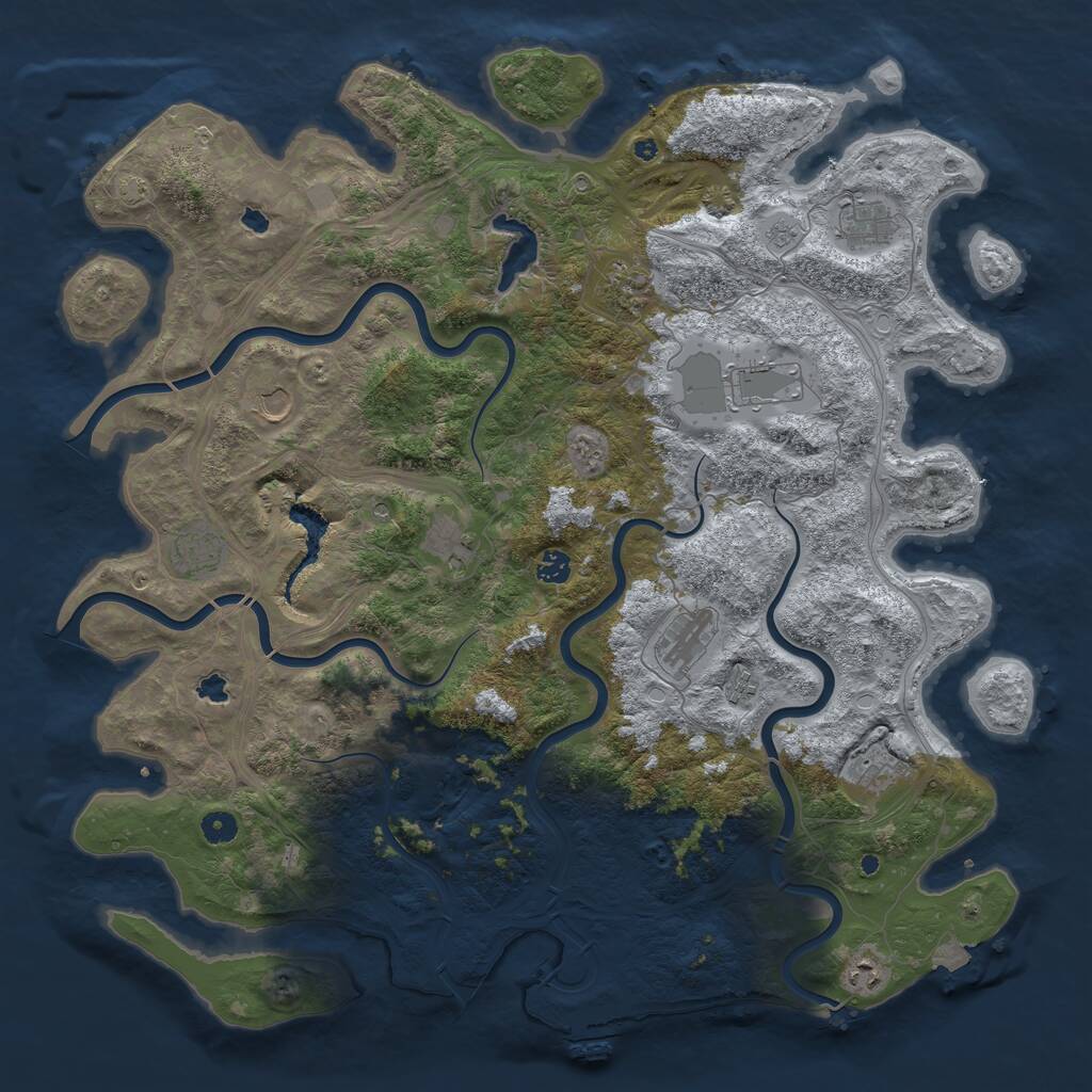 Rust Map: Procedural Map, Size: 4800, Seed: 2088172811, 16 Monuments