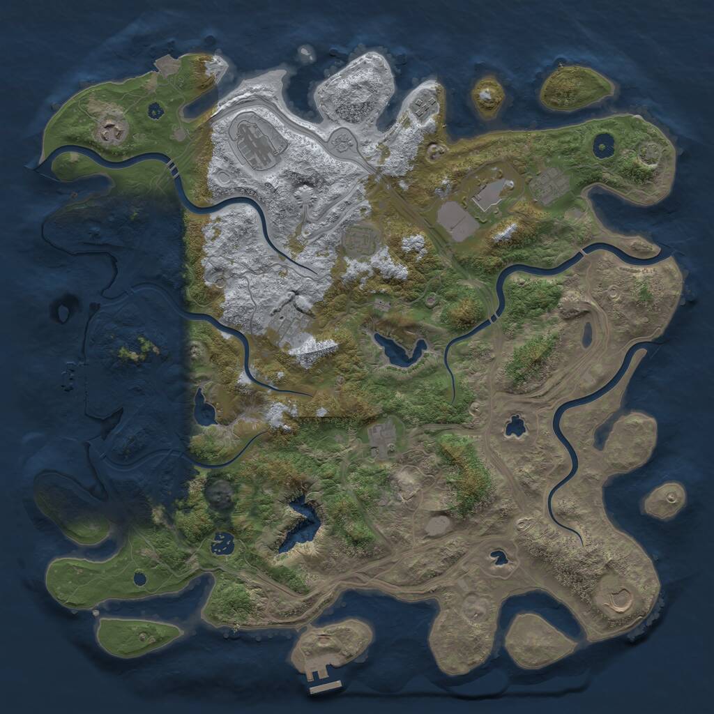 Rust Map: Procedural Map, Size: 4500, Seed: 895060195, 16 Monuments