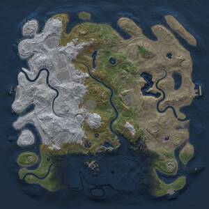 Thumbnail Rust Map: Procedural Map, Size: 4500, Seed: 864241575, 16 Monuments