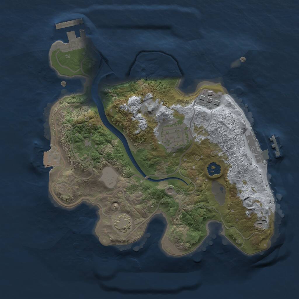 Rust Map: Procedural Map, Size: 2200, Seed: 40, 6 Monuments