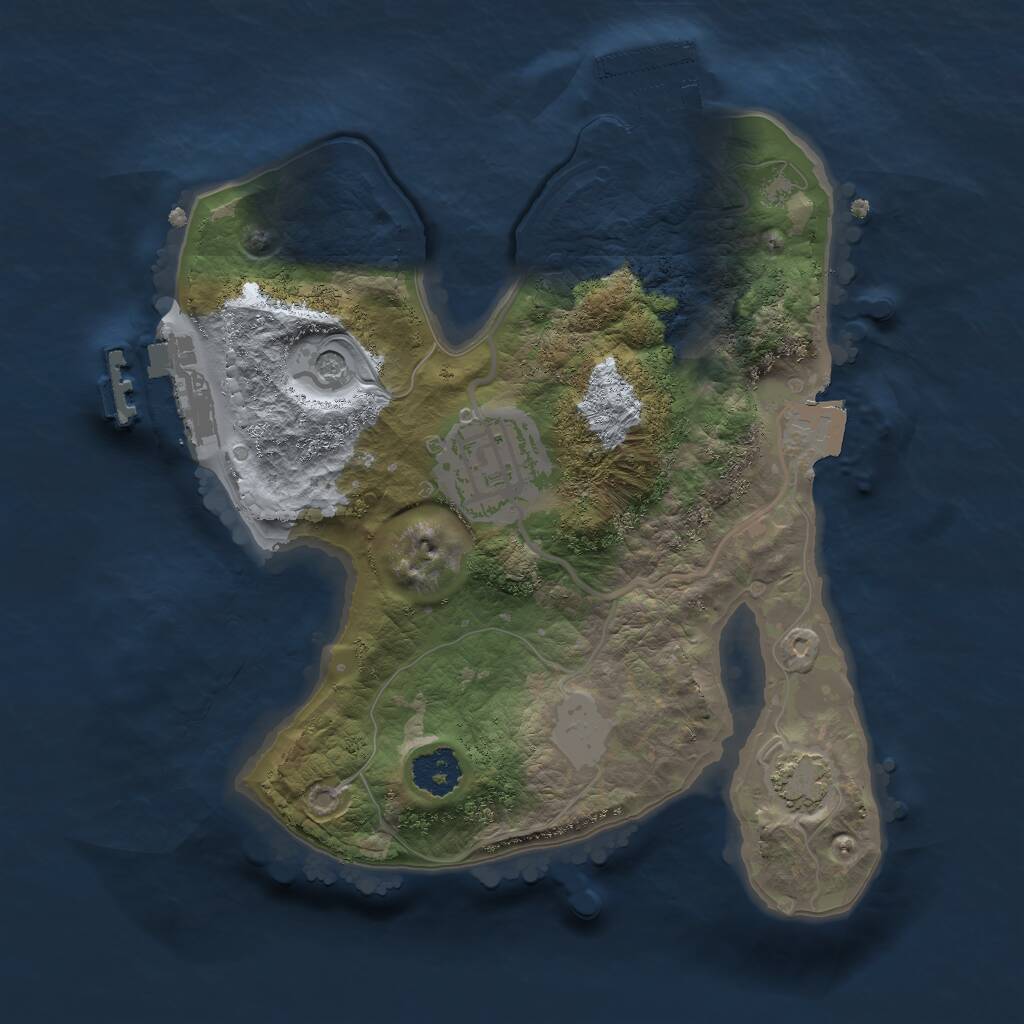 Rust Map: Procedural Map, Size: 2150, Seed: 39281, 6 Monuments