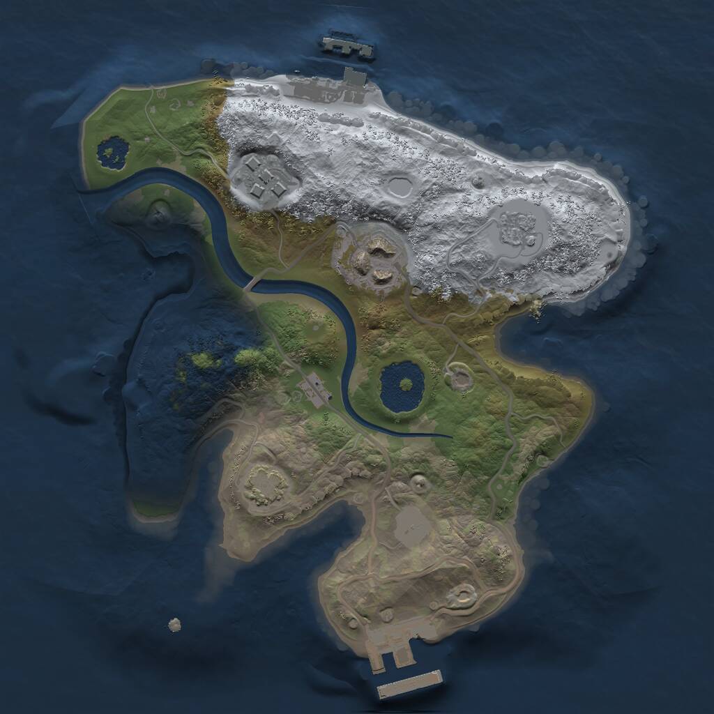 Rust Map: Procedural Map, Size: 2200, Seed: 39, 7 Monuments