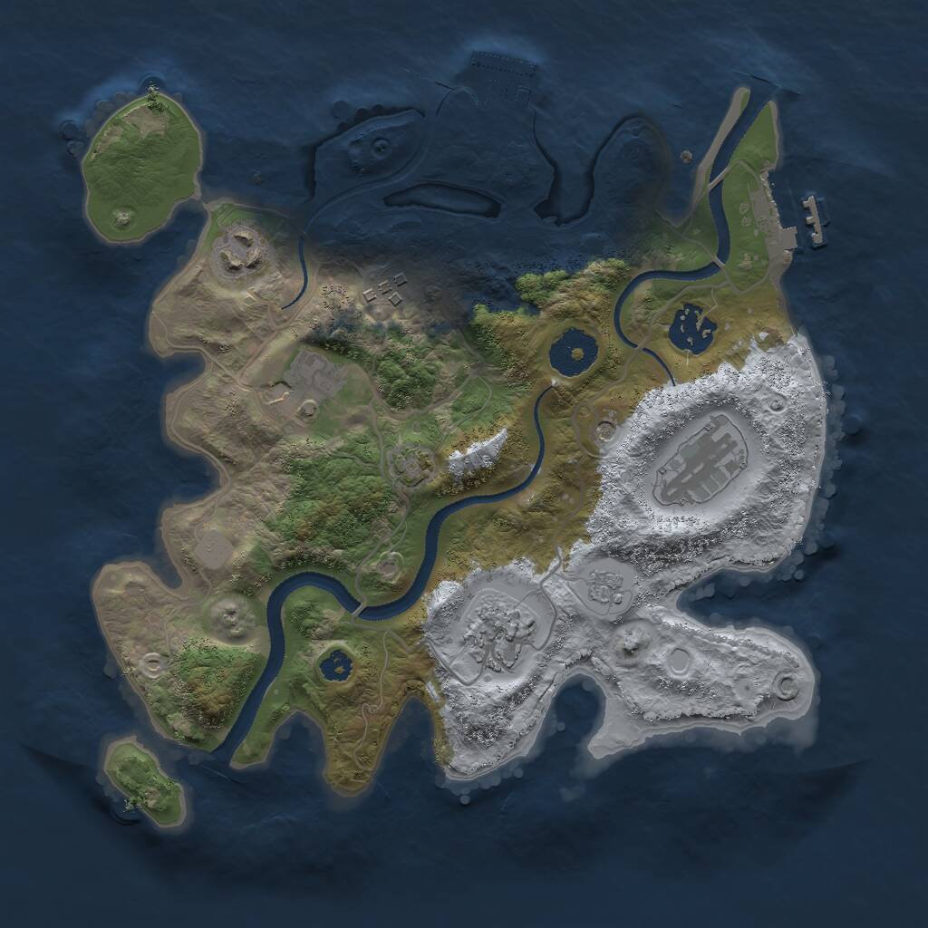 Rust Map: Procedural Map, Size: 3000, Seed: 215635614, 12 Monuments