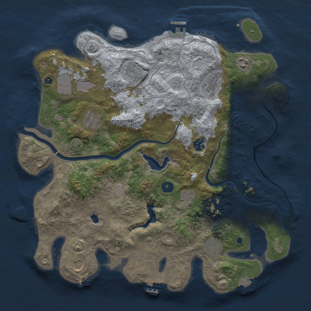 Rust Map: Procedural Map, Size: 4000, Seed: 25601215, 16 Monuments